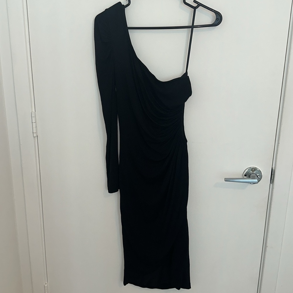 Black asymmetrical dress